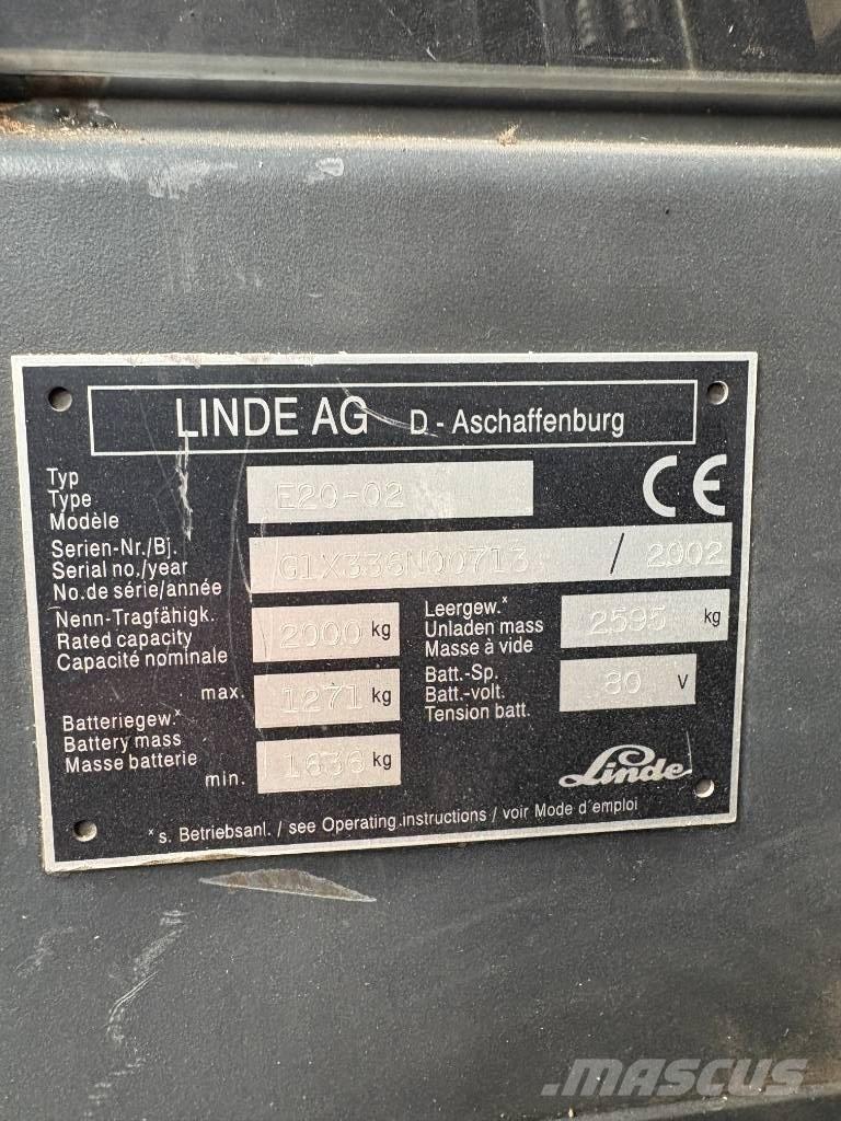 Linde E 20 P-02 Elmotviktstruckar