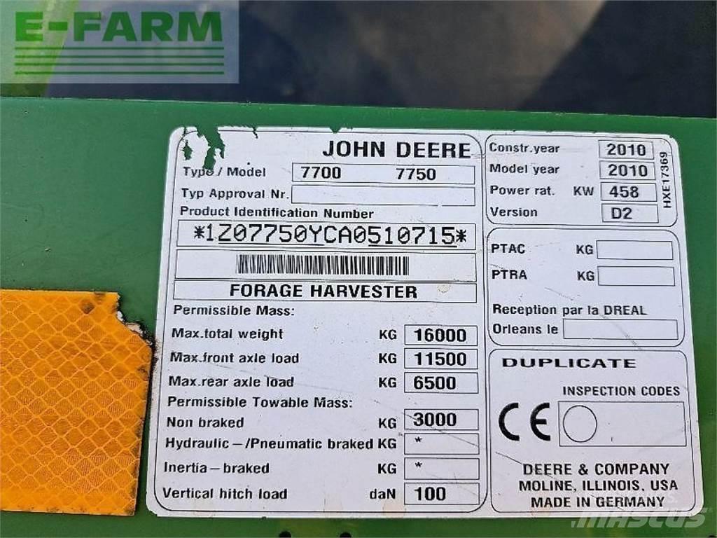 John Deere 7750 Självgående fälthackar