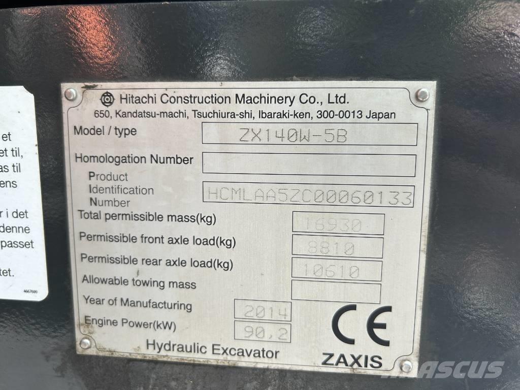 Hitachi ZX140W-5B Hjulgrävare