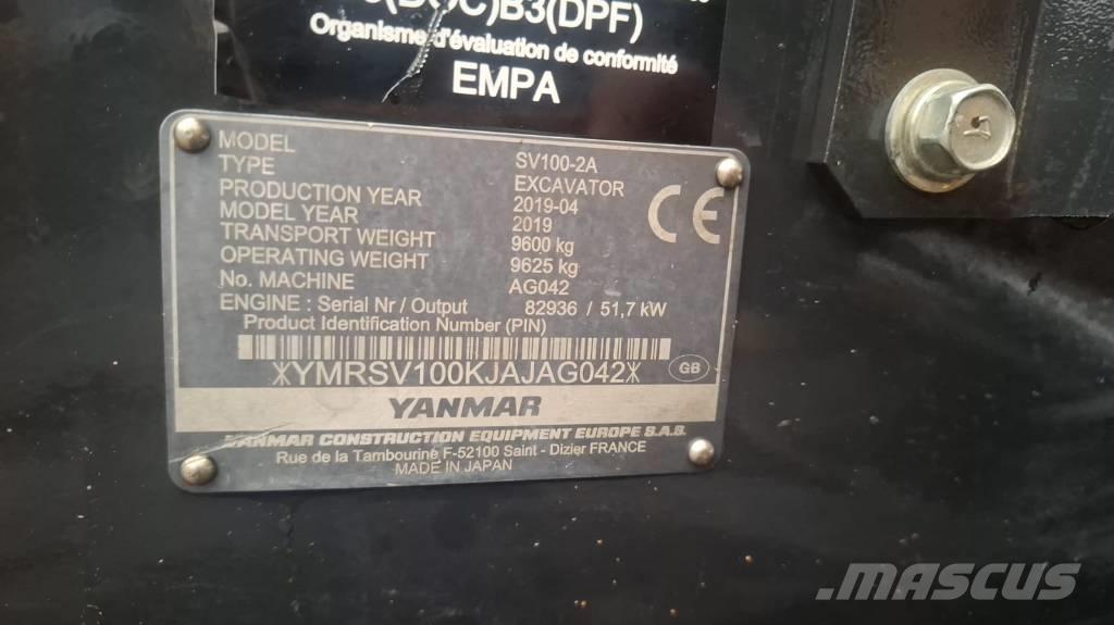 Yanmar SV 100-2A Midigrävmaskiner 7t - 12t