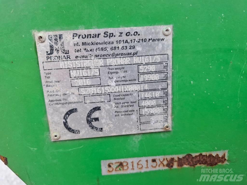 Pronar NV 161/5 Fast- och kletgödselspridare