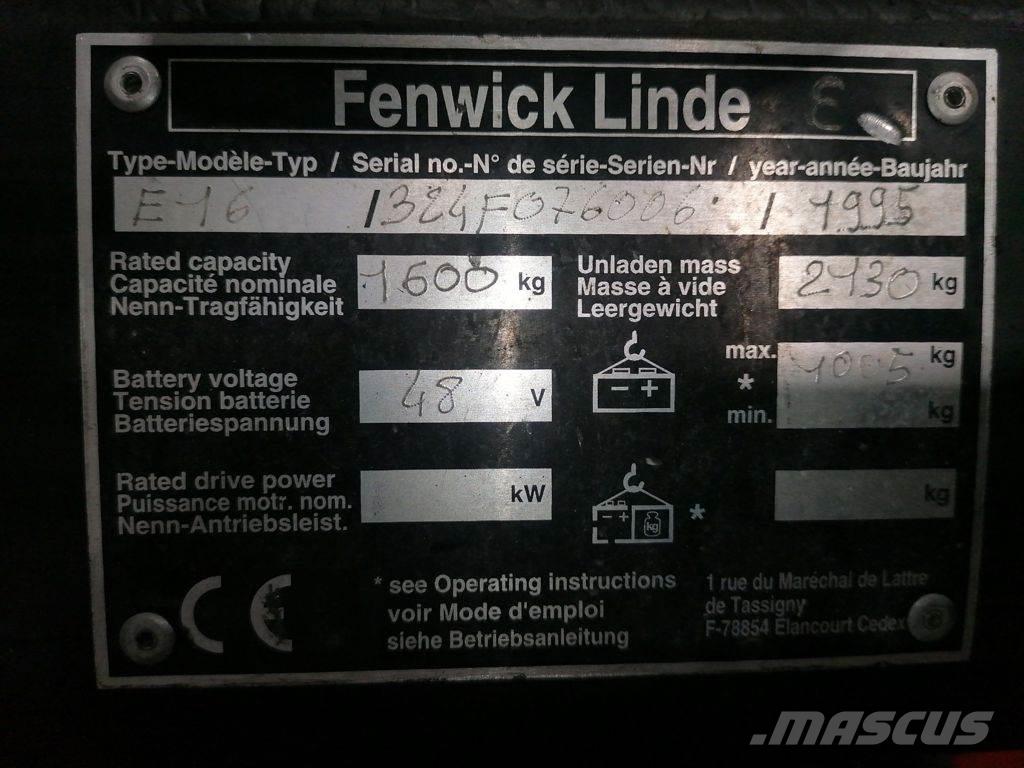 Linde E16 Elmotviktstruckar