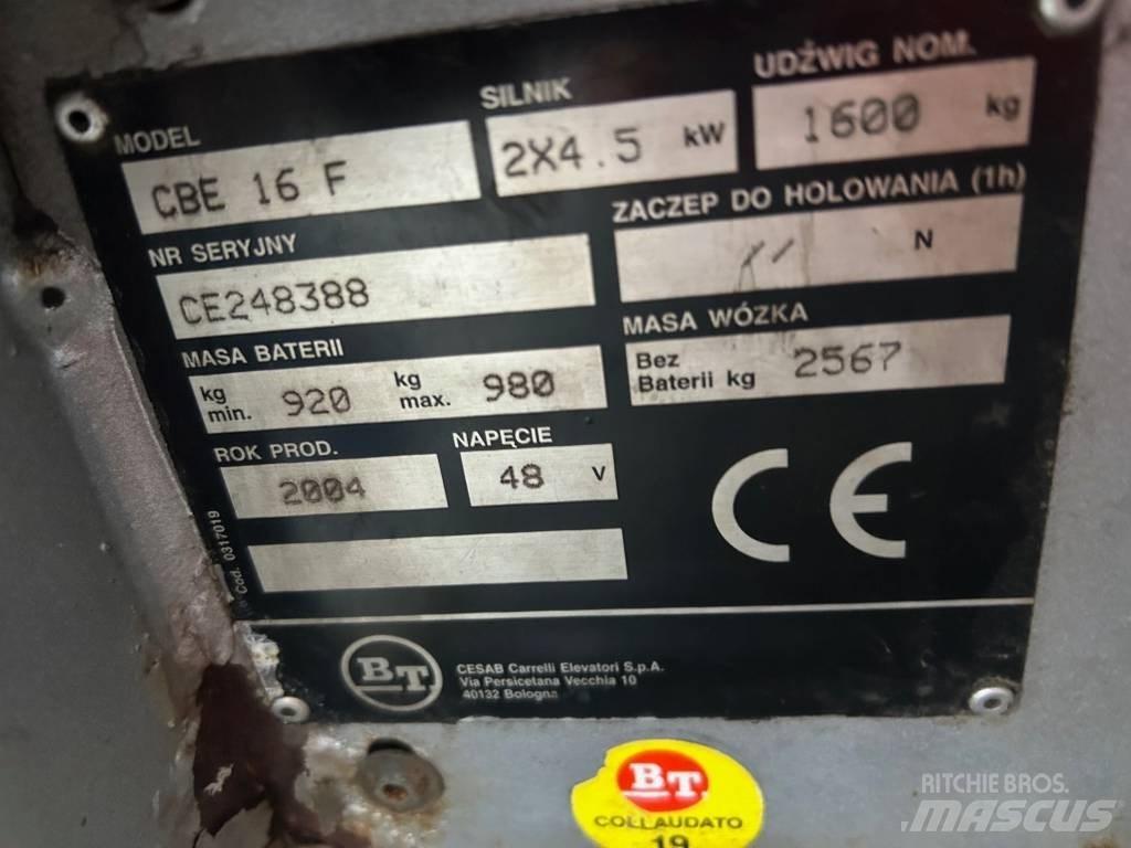 BT CBE 16 F Elmotviktstruckar