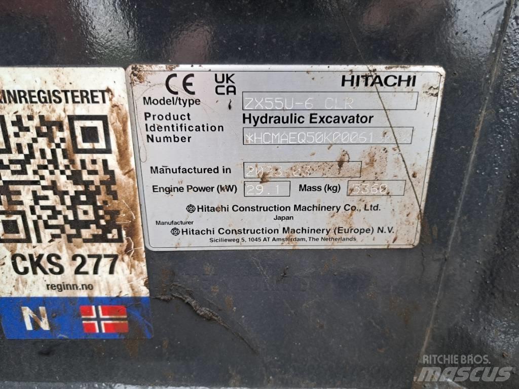 Hitachi ZX55US-6 CLR Minigrävare < 7t