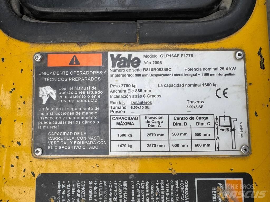 Yale GLP 16 AF F1775 Gasolmotviktstruckar