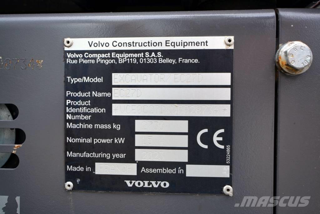 Volvo EC 27 D Minigrävare < 7t
