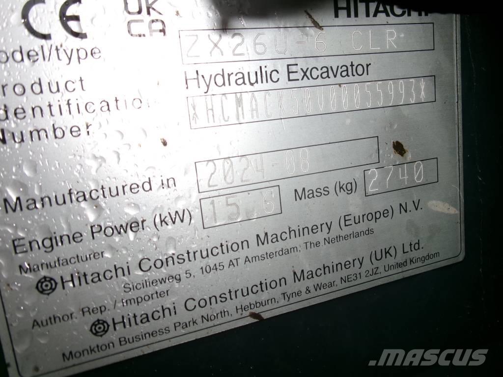 Hitachi Zaxis 26 U Minigrävare < 7t