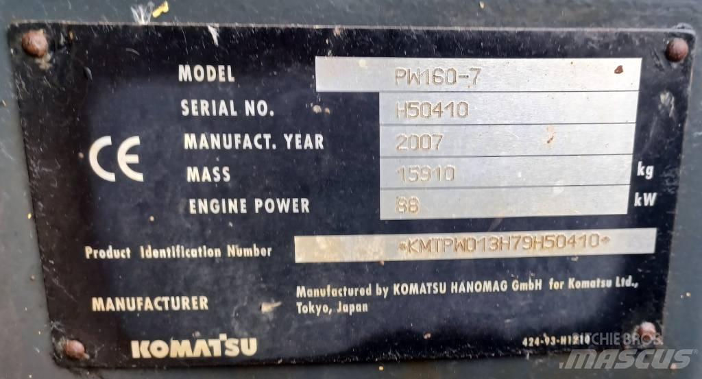 Komatsu PW 160-7 Hjulgrävare