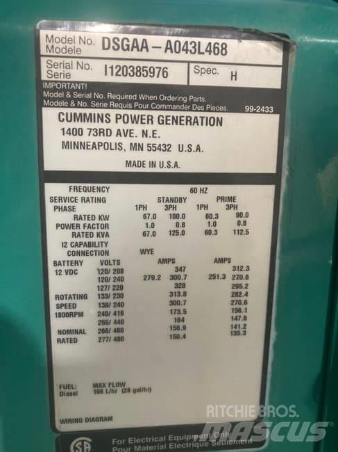 Cummins 105kW Dieselgeneratorer