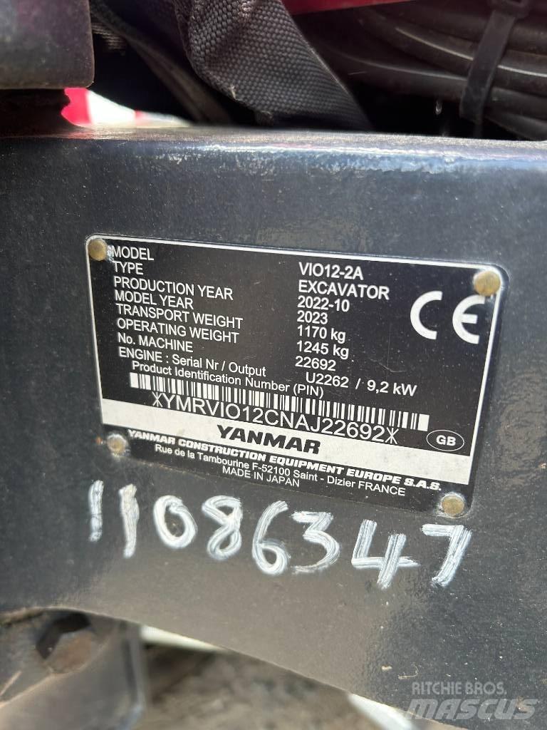 Yanmar VIO12-2A Minigrävare < 7t