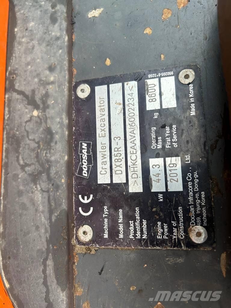 Doosan DX 85 R-3 Midigrävmaskiner 7t - 12t