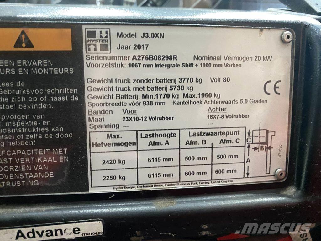 Hyster J3.0XN Elmotviktstruckar