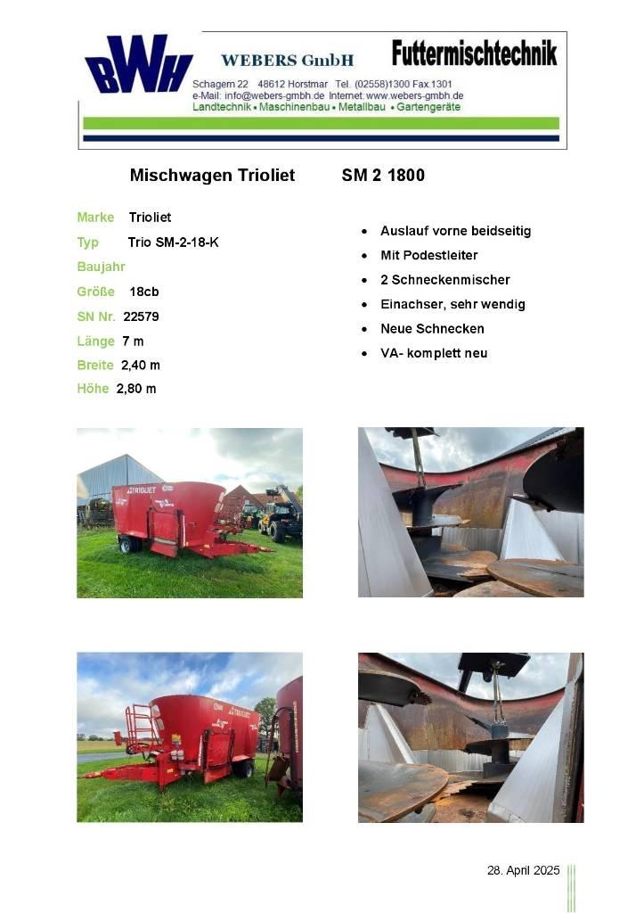 Trioliet SM-2-18-K Fullfodervagnar