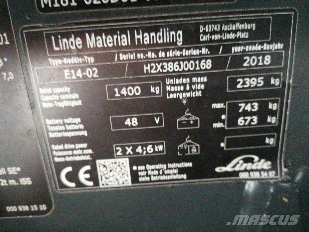 Linde E14-02 Elmotviktstruckar