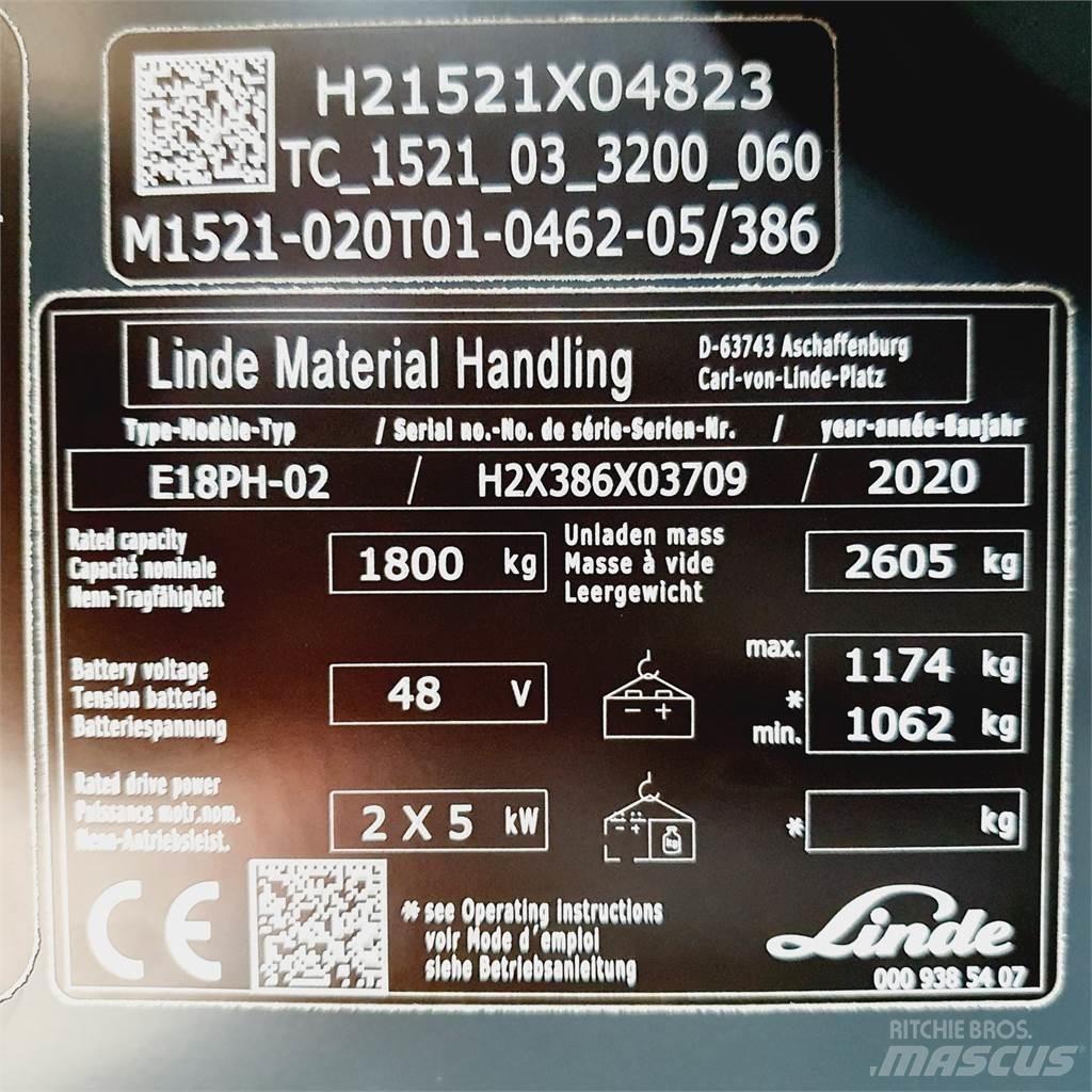 Linde E18PH Elmotviktstruckar