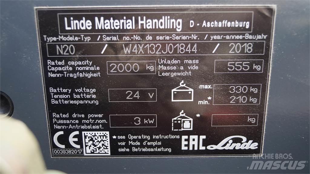 Linde N20 kurz Plocktruck, låglyftande