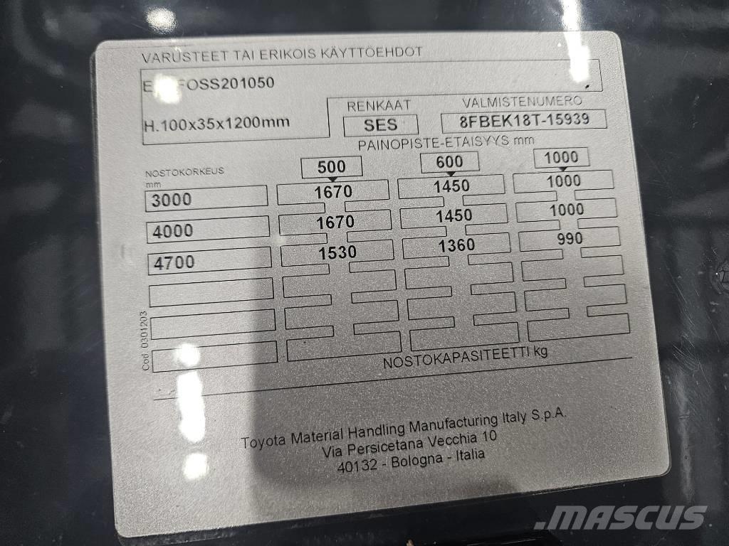 Toyota 8 FBEK 18 T Elmotviktstruckar