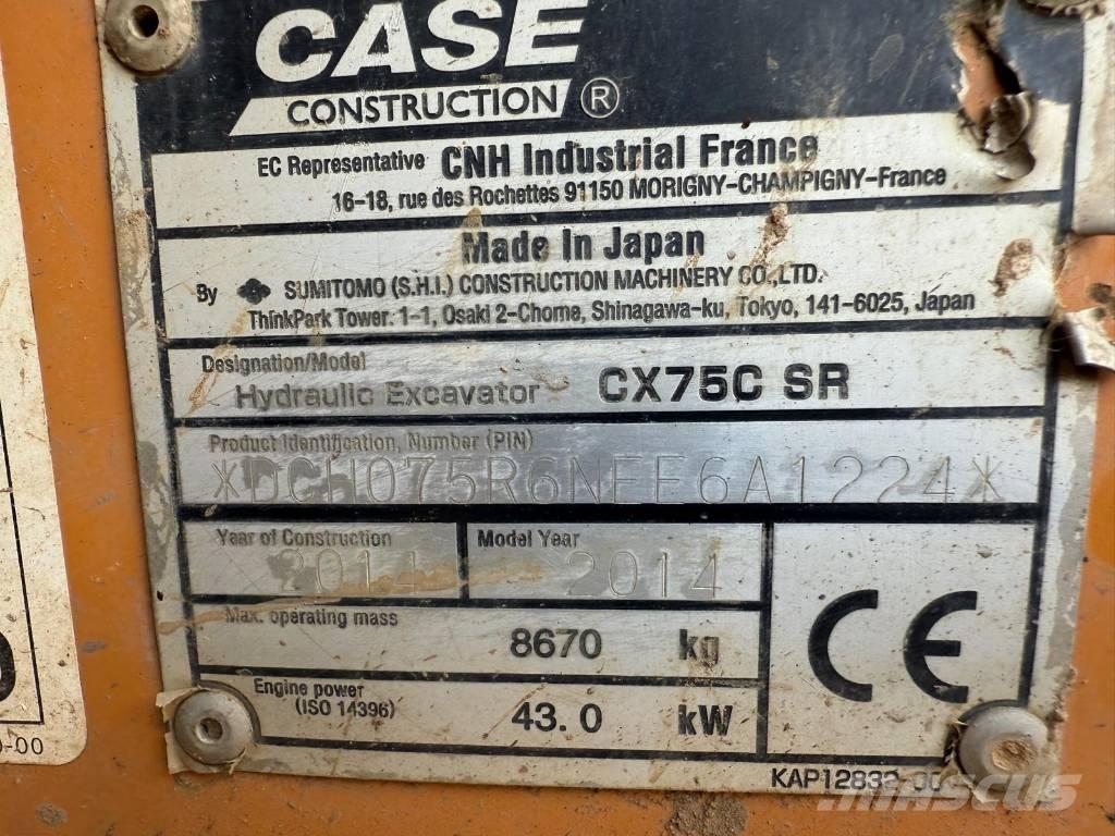 CASE CX 75 C SR Midigrävmaskiner 7t - 12t