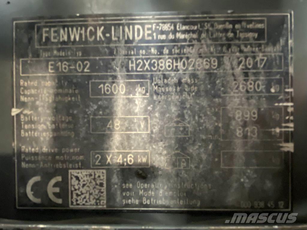 Linde E16-02 Elmotviktstruckar