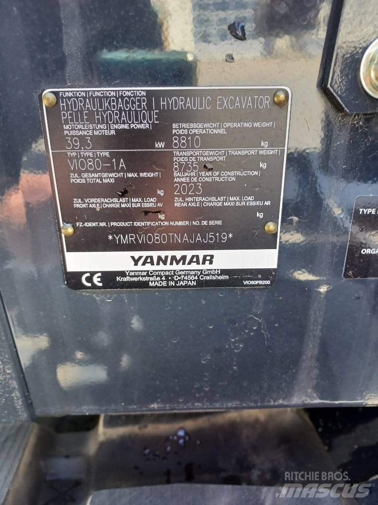 Yanmar Vio 80-2PB Minigrävare < 7t