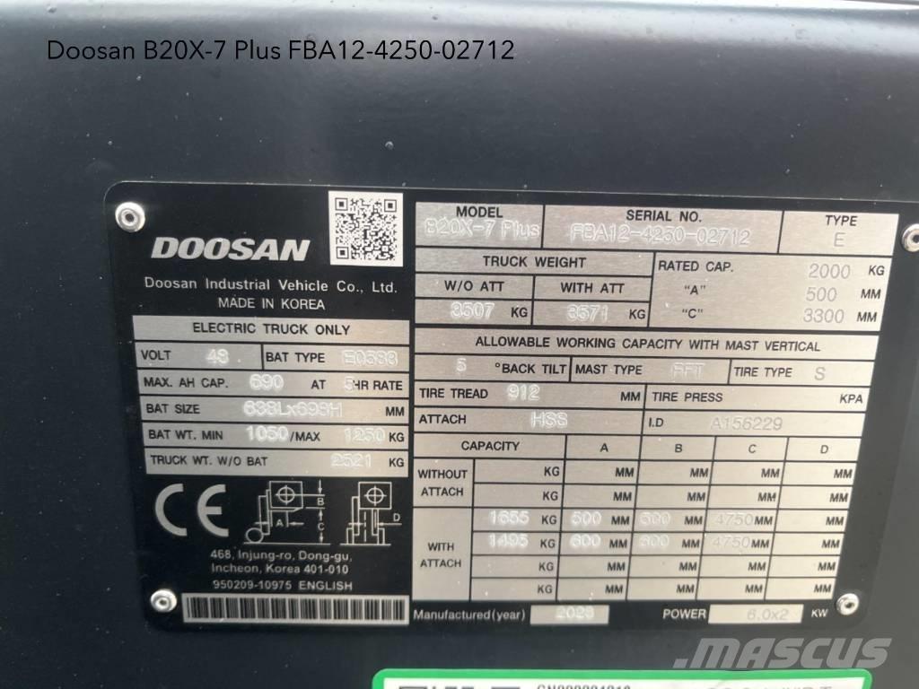 Doosan B 20 X-7 Plus Elmotviktstruckar