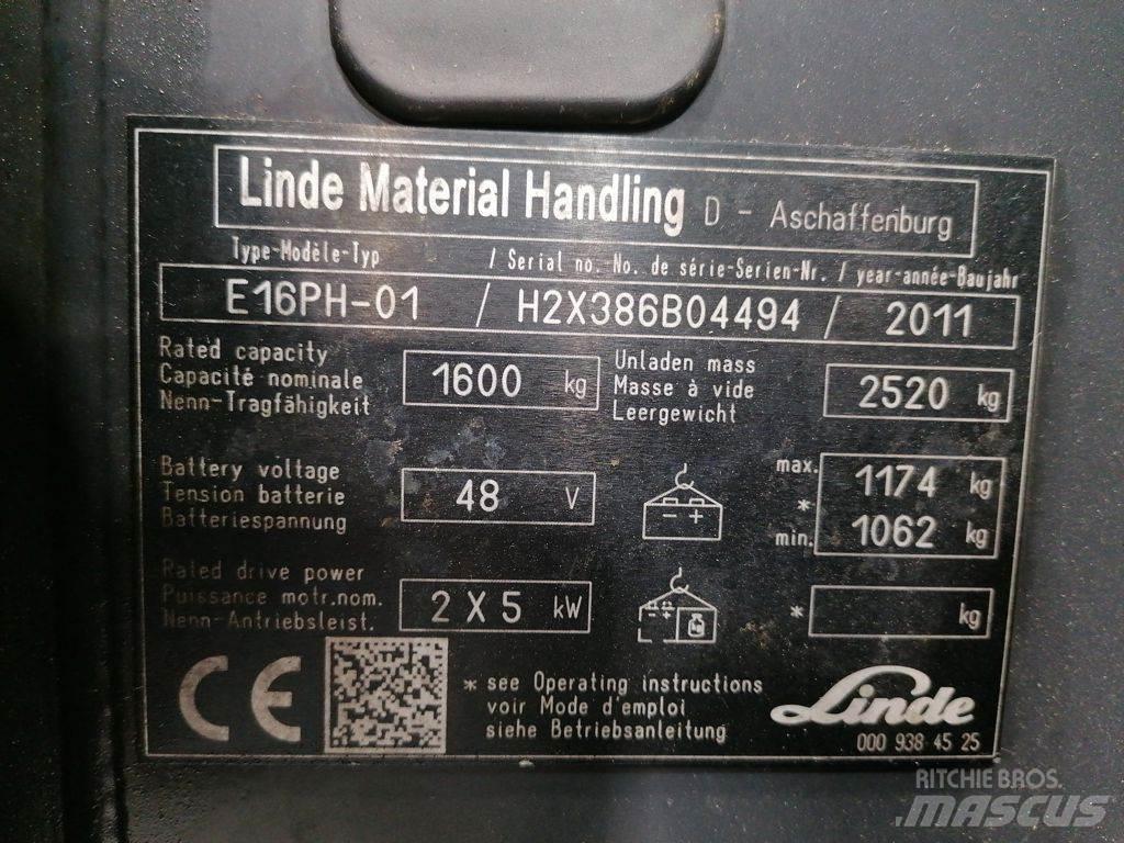 Linde E16PH-01 Elmotviktstruckar