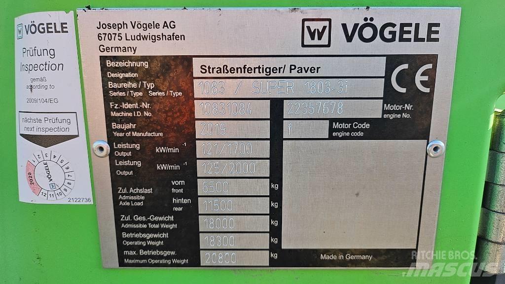 Vögele Super 1803-3i Asfaltsläggningsmaskiner