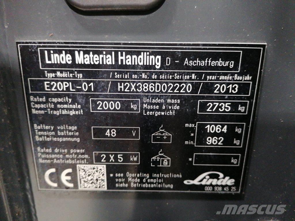 Linde E20PL-01 Elmotviktstruckar