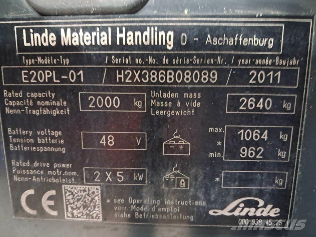 Linde E20PL-01 Elmotviktstruckar
