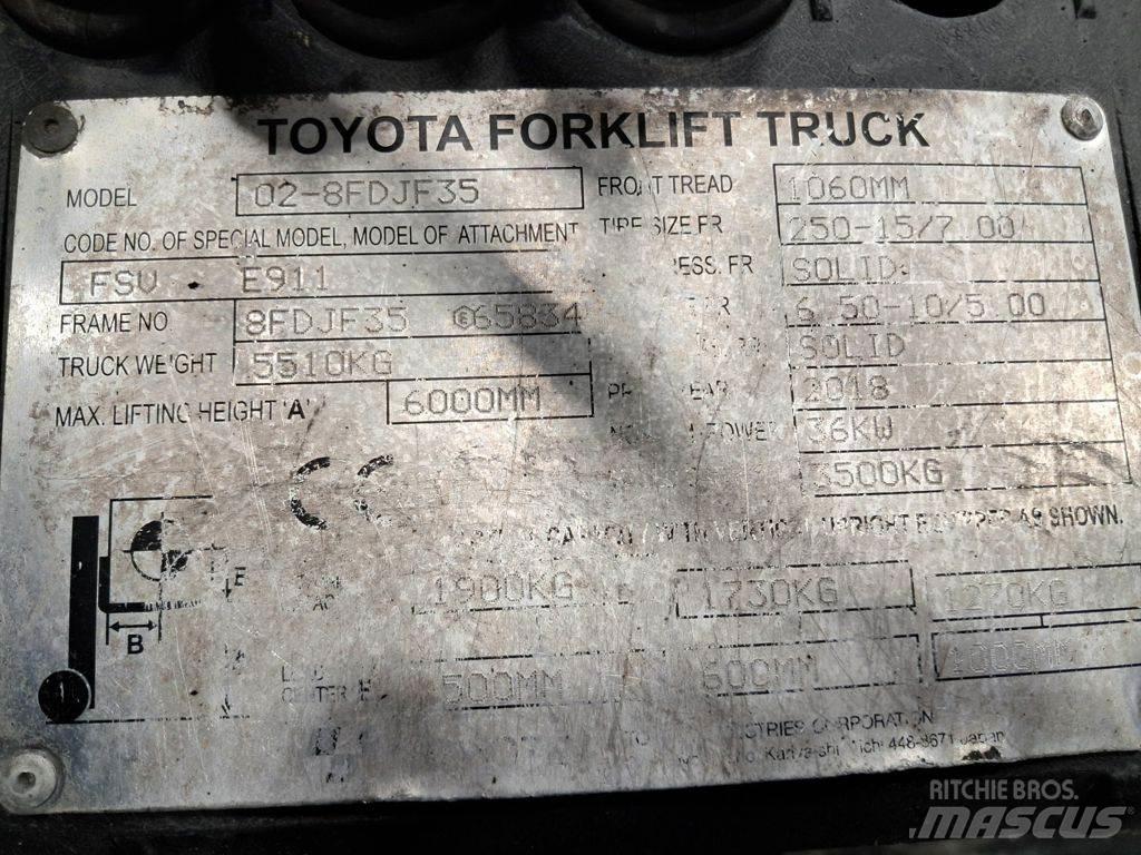 Toyota 02-8FDJF35 Dieselmotviktstruckar