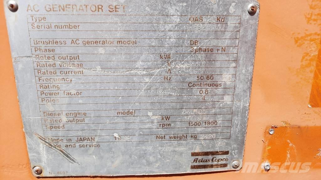 Atlas Copco QAS 125 Dieselgeneratorer