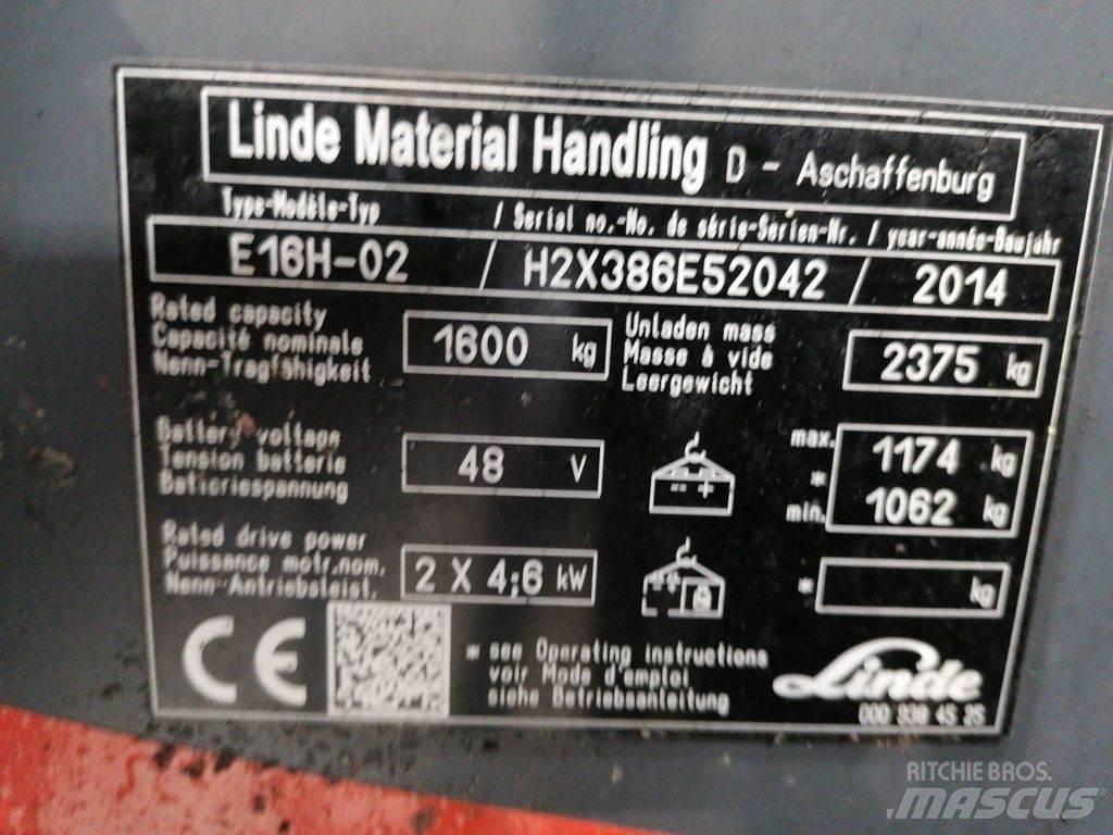 Linde E16H-02 Elmotviktstruckar