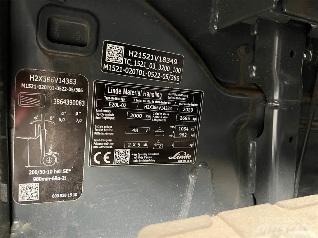 Linde E20L-02 Elmotviktstruckar