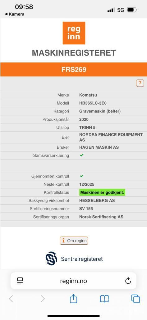 Komatsu HB365LC-3E0 Bandgrävare