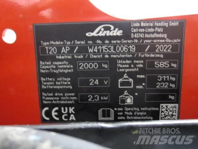 Linde T20AP Låglyftare med plattform