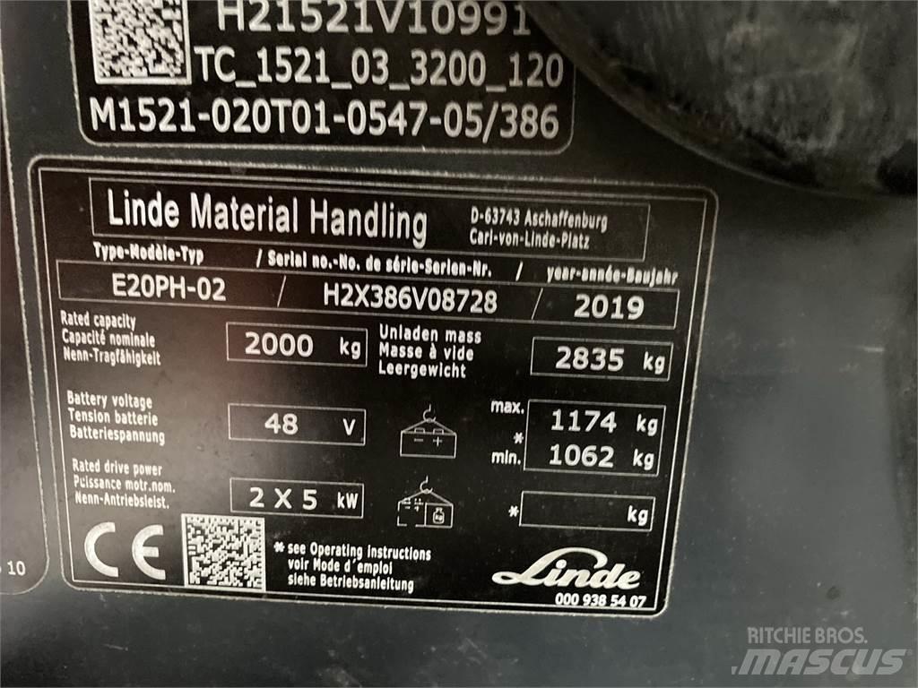 Linde E20PH Elmotviktstruckar