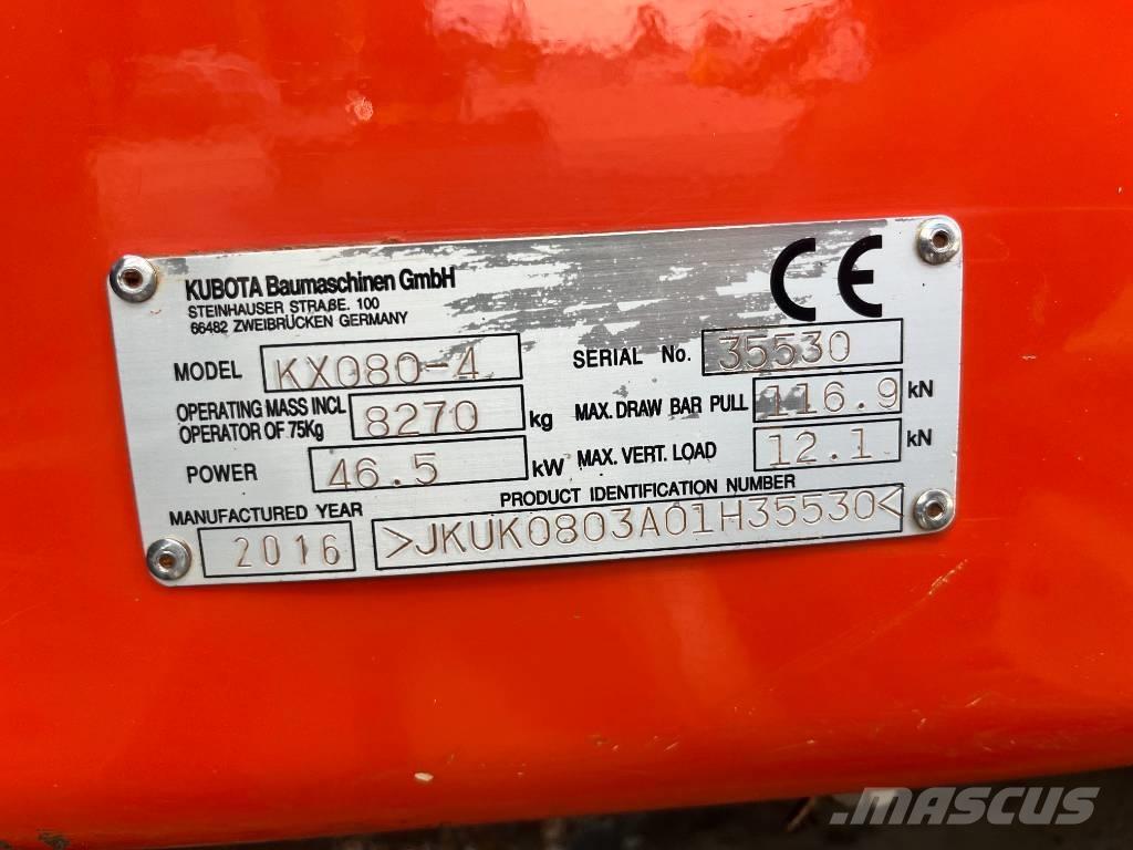 Kubota KX 080 Midigrävmaskiner 7t - 12t
