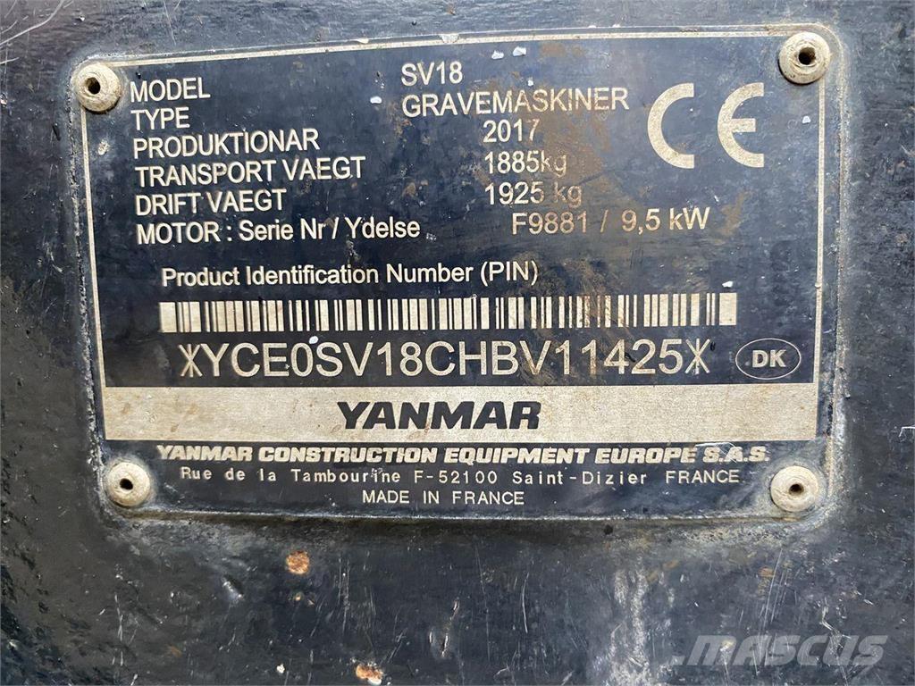 Yanmar SV18 Hjulgrävare