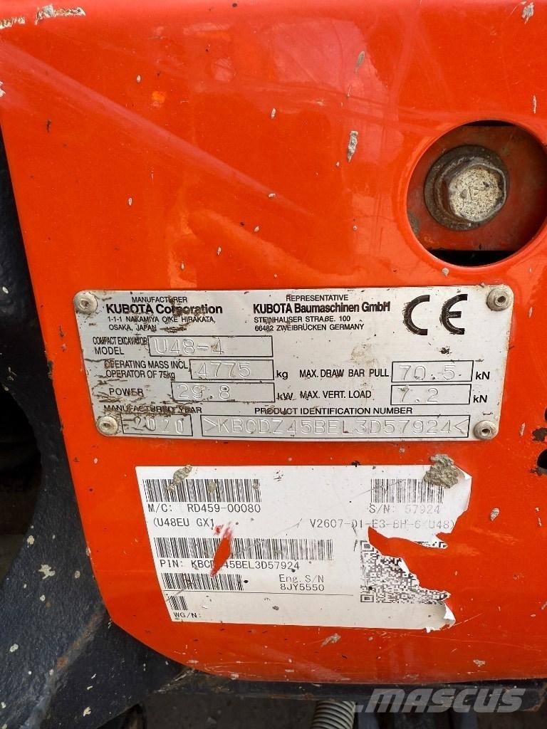 Kubota U 48 Minigrävare < 7t