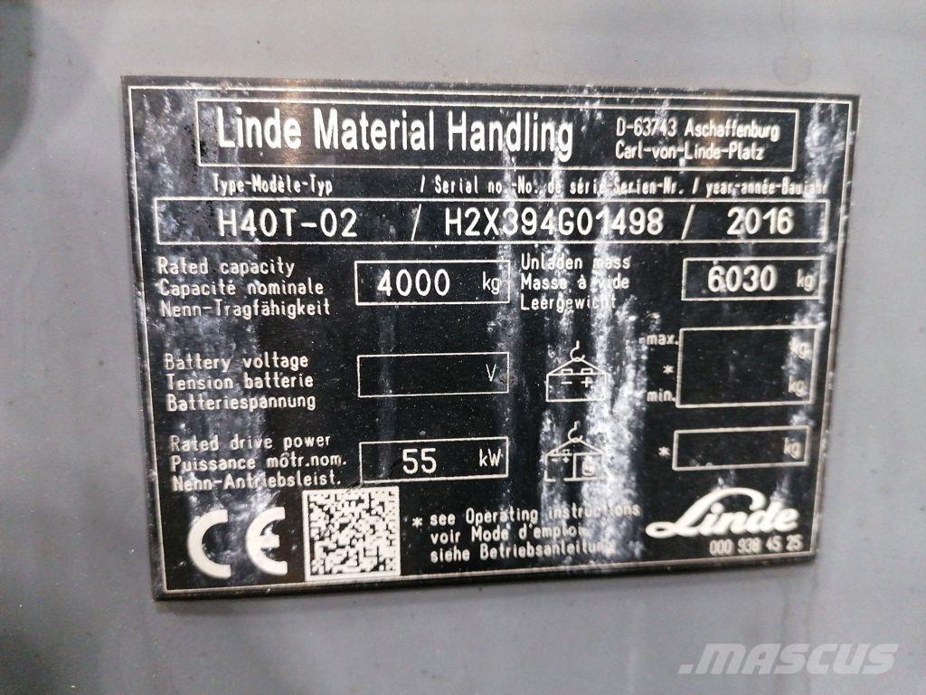 Linde H40T-02 Gasolmotviktstruckar