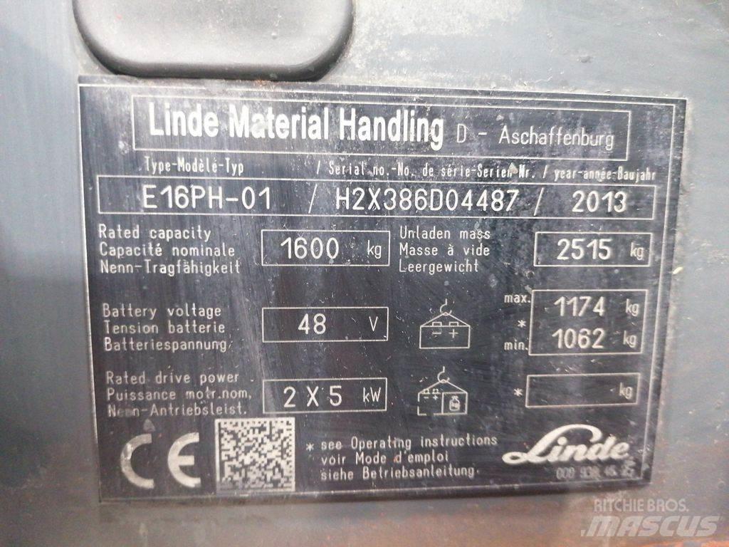 Linde E16PH-01 Elmotviktstruckar