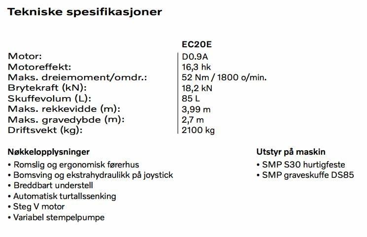 Volvo EC 20 E Minigrävare < 7t