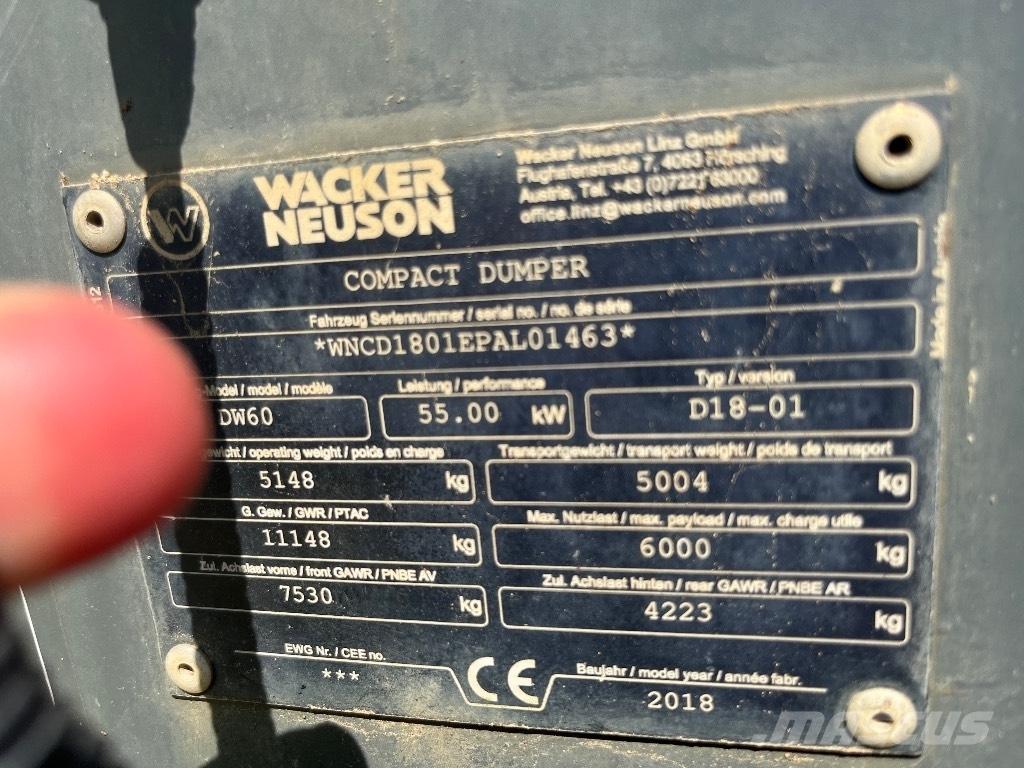 Wacker Neuson DW 60 Minidumprar