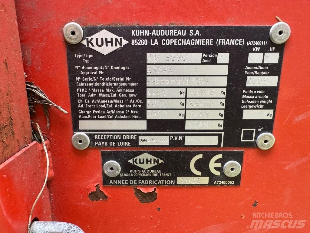Kuhn Primor 3560 Balsnittare, rivare och upprullare