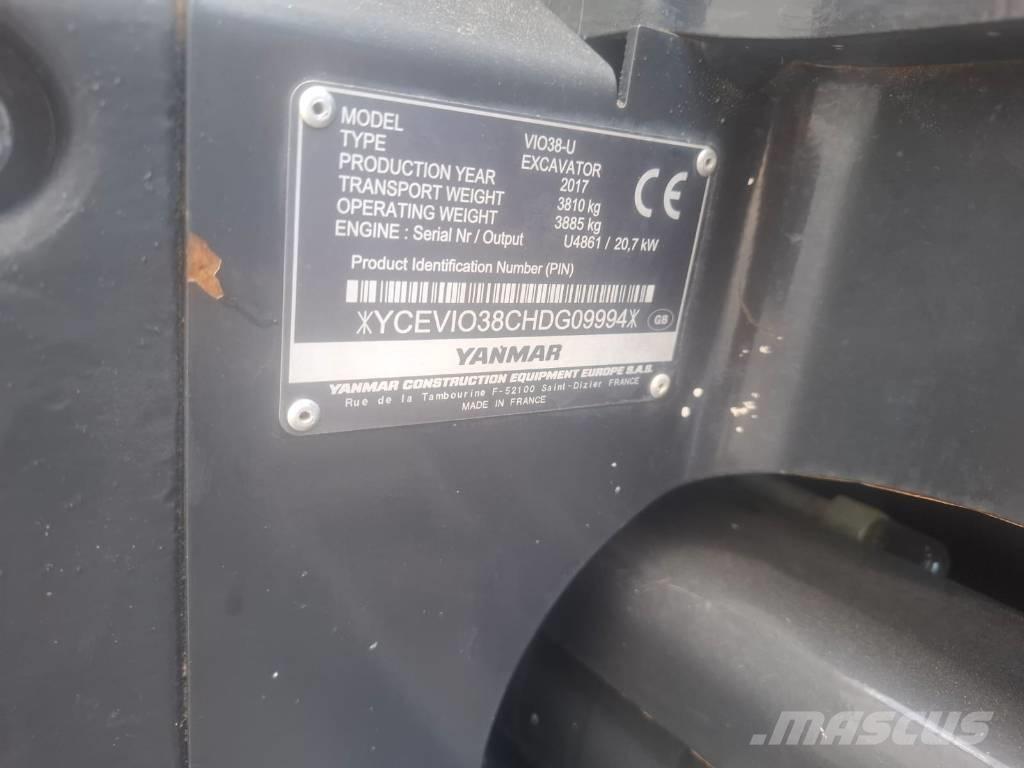 Yanmar Vio 38-U Minigrävare < 7t