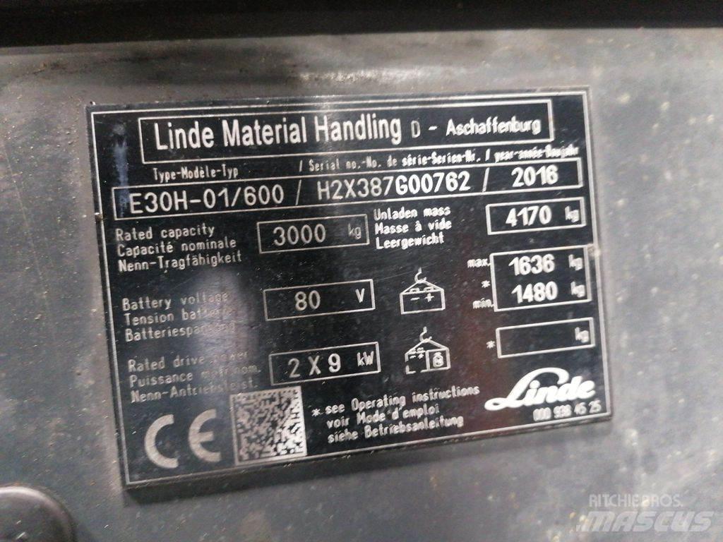 Linde E30H-01/600 Elmotviktstruckar