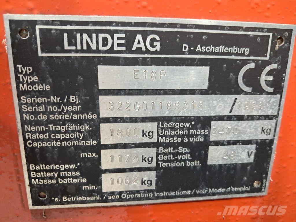 Linde E18P Elmotviktstruckar