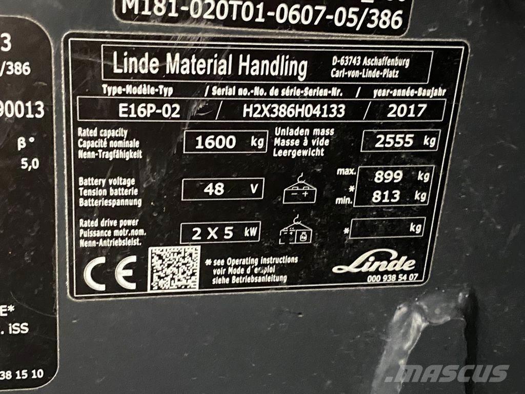 Linde E16P-02 Elmotviktstruckar