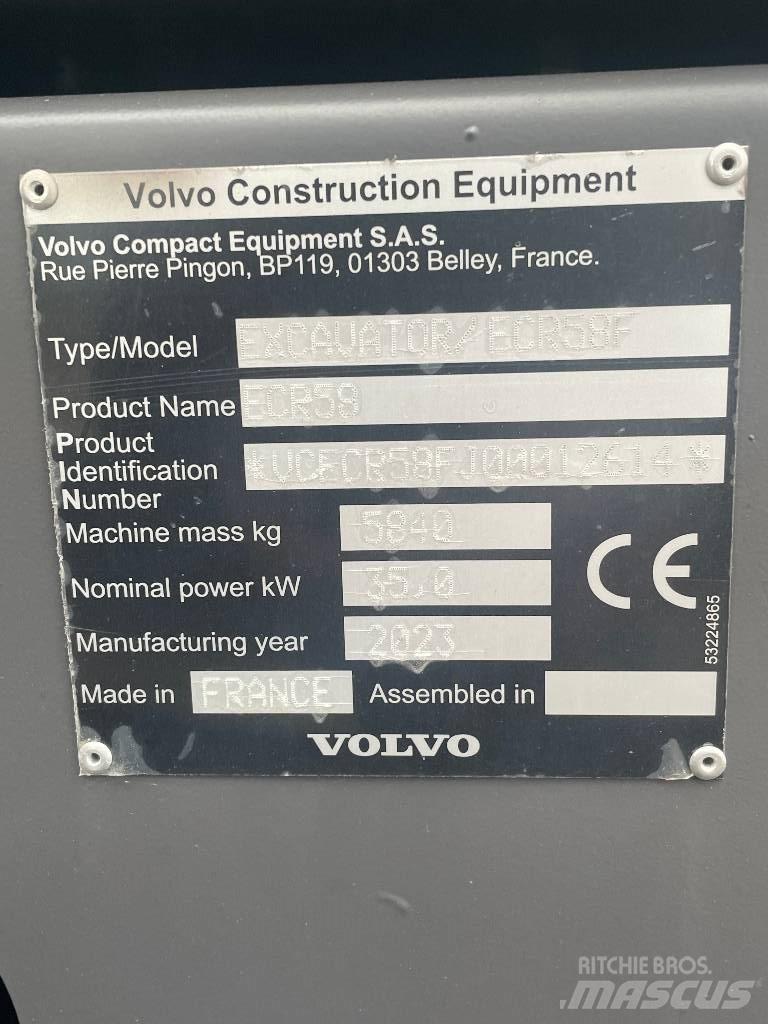 Volvo ECR 58 F Minigrävare < 7t