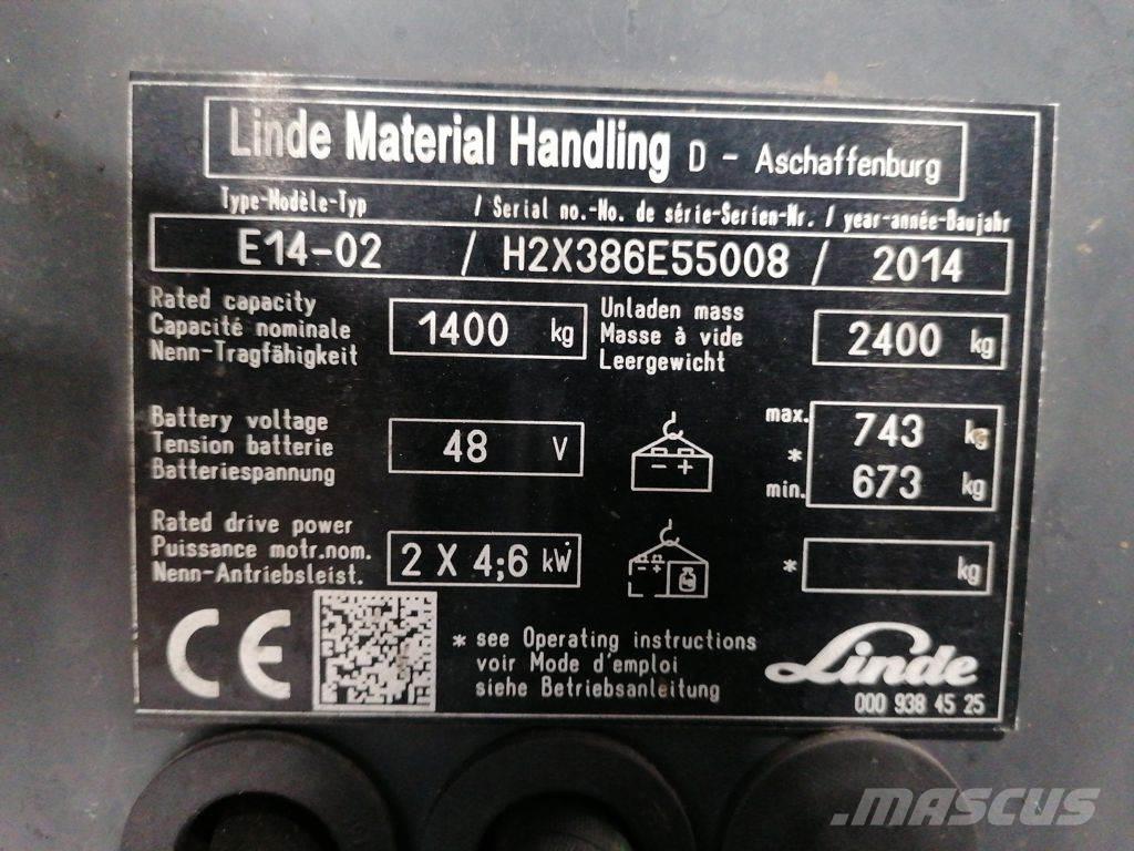 Linde E14-02 Elmotviktstruckar